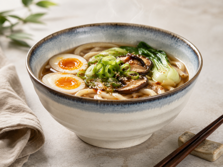 bowl of udon noodles that looks delicious